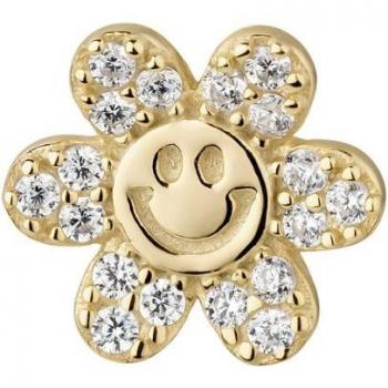 Piercing tragus Camelia de plata bañado en oro 18k