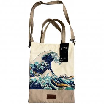 Bolso de tela Hokusai Kokonote Marrón y Azul