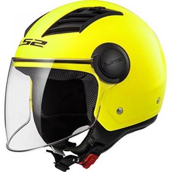 LS2 - Casco de moto jet Airflow solid amarillo