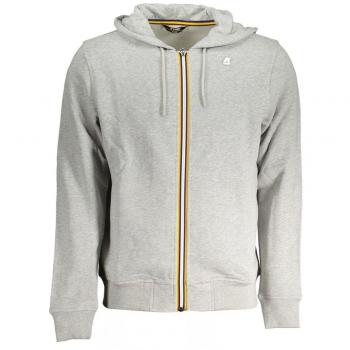 Gray Hooded Zip-Through Sweatshirt for Men - Size 2XL
