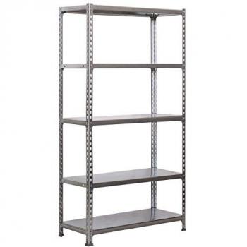 Estantería metálica SIMONCLICK PLUS 5/300 GRIS/GRIS - 2000x1000x300 mm, 5 Estantes, capacidad de carga de 180 kg de Punto Flexión, modelo Simon Rack