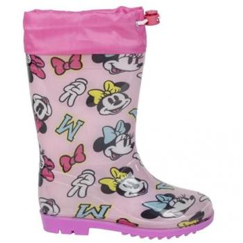 Botas de Lluvia Infantiles Minnie Mouse Rosa PVC Impermeables y Duraderas