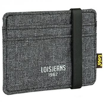 Tarjetero Lois para Hombre 203698-02 con Protección RFID, Color Gris Oscuro, Casual, Sostenible, Nylon y Polipiel