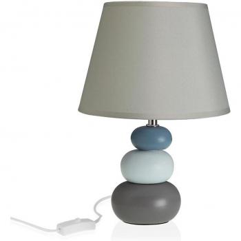 Lámpara de mesa Versa Gris Azul Cerámica Textil (22,5 x 32 x 8,5 cm)