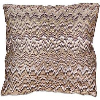 Cojín Alexandra House Living Marrón Dorado 43 x 43 cm, características: dimensiones 43 x 43 cm, color marrón dorado, diseño zig zag, peso 380 gr, material poliéster
