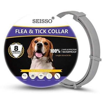 Seisso Collar Antiparasitos Perros y Gatos,contra Pulgas, Garrapatas y Mosquitos, 8 Meses de Protección