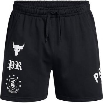 Pantalones Cortos Casual de Hombre Under Armour Project Rock Terry Fleece Negro/Blanco S