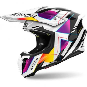 Airoh Casco de Cross Twist 3 Rainbow Gloss XL Negro Blanco Rosa