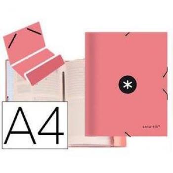Carpeta Liderpapel Antartik Clasificadora A4 12 Departamentos Goma Carton Forrado Color Coral