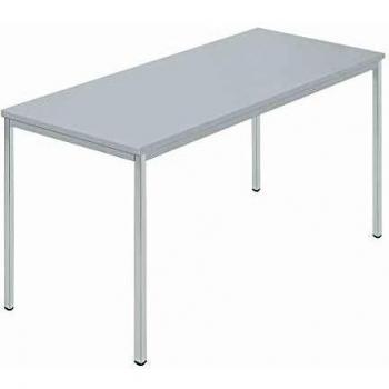 Mesa rectangular de tubo cuadrado revestido 1400 x 700 mm, gris/gris