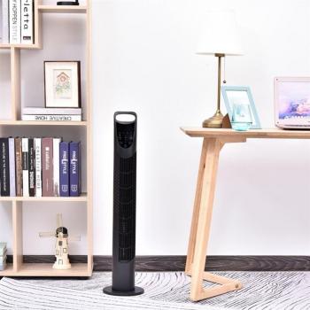 Homcom Ventilador de Torre con Mando a Distancia 40W Negro Ø18x78,5 cm
