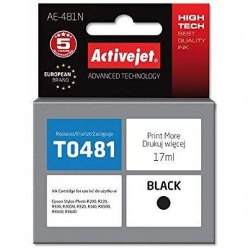 Cartucho de Tinta Compatible Activejet AE-481N Negro 18 ml con Chip para Epson T0481