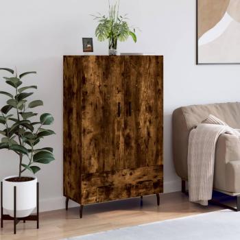 Aparador alto de madera de ingeniería roble ahumado 69,5x31x115 cm, mueble de almacenaje para salón, buffet, armario auxiliar y armario de almacenamiento
