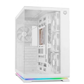 Caja Semitorre ATX NOX Hummer Galaxy Blanca con Vidrio Templado y ARGB, 4 Ventiladores PWM, Espacio para 10 Ventiladores, USB-C y USB 3.0