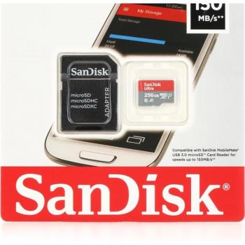 SanDisk 256GB Ultra UHS-I microSDXC Memory Card with SD Adapter