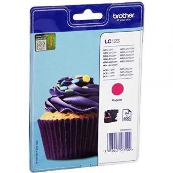 Brother LC-123MBP LC-123 Ink Cartridge Standard Capacity 600-Page in Blister Packaging Magenta