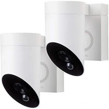 Cámara de Seguridad IP Exterior Somfy 1920 x 1080 Pix, Inalámbrica, con Visión Nocturna y Sirena de 110 dB - Set de 2 unidades