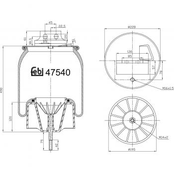 Fuelle de suspensión neumática Air Spring FEBI BILSTEIN 47540