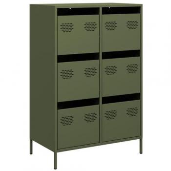 Aparador de acero verde oliva 68x39x101,5 cm