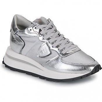 Philippe Model Tropez Haute Low Women's Sneakers in Silver, Size 37