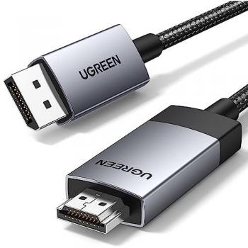 Cable DisplayPort a HDMI 4K 60Hz trenzado de 1m gris