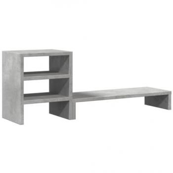 Soporte de Monitor con Organizador de Escritorio Madera Gris Hormigón