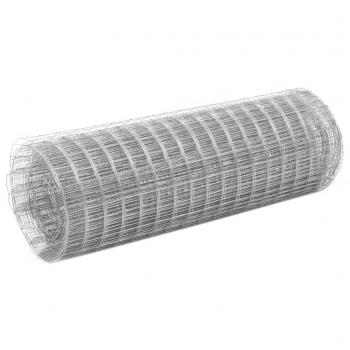 Malla de Alambre Cuadrada de Acero Galvanizado para Bricolaje y Jardín, Multitalle, 10x0,5 m