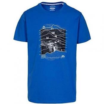 Trespass Downhill Camiseta de Manga Corta, Hombre, BLU, l