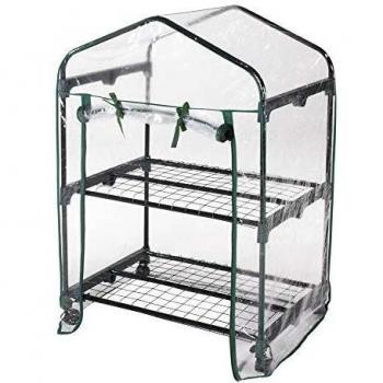 Serra VerdeLook 2 Ripiani con Ruote y Telo de PVC 69x49x98 cm