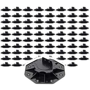 Juego de 80 bases regulables para pavimentos elevados, altura ajustable 18-25 mm, carga máxima 2700 kg