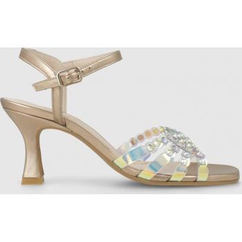 Sandalias Lodi Lusca de mujer en piel con strass y tacón embudo