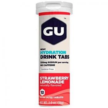 GU Energy Brew Electrolyte - Hydration Drink Tabs 1 tubo x 12 tabletas - Fresa-Limonada