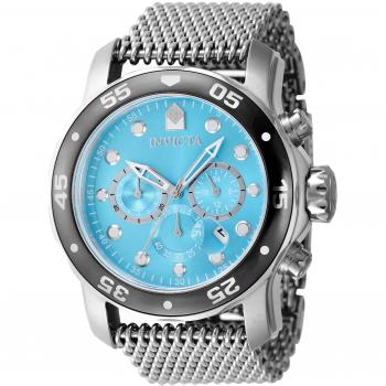 Invicta Pro Diver 47583 Quartz Watch - Silver Grey Bracelet, Turquoise Dial for Men