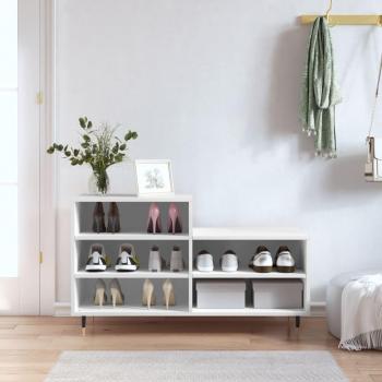 Zapatero blanco de madera multicapa 102x36x60 cm