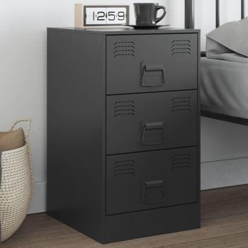 Mesita de noche acero 34,5x39x62 cm Negro, Rosa, Antracita - Mesita habitación mesitas de noche dormitorio para Salón, Estudio, Mesa Auxiliar