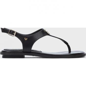 Sandalia plana de piel Mazzini 1535 Negro