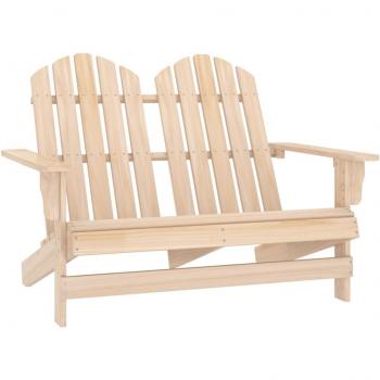 Silla de jardín Adirondack de 2 plazas en madera de abeto color marrón