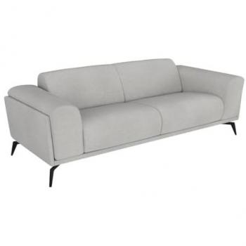 Sofá de 3 plazas en tela gris claro VUSARI con patas metálicas - Diseño elegante y cómodo