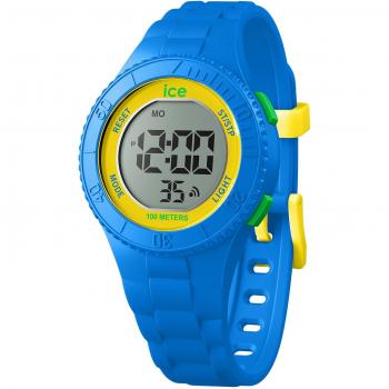Ice-Watch Children's Unisex Blue Yellow Green Digital Watch - Polyamide Strap 021615 (Small)