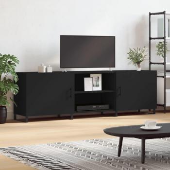 Mueble para TV de madera de ingeniería negro 150x30x50 cm