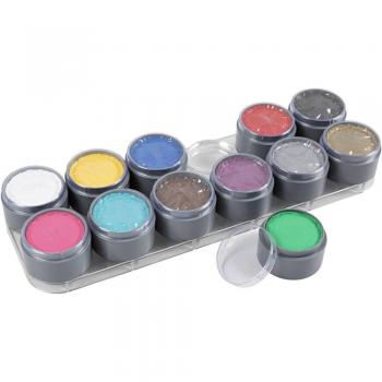 Paleta de Pintura Facial a Base de Agua, Colores Variados, 15 ml, 12 Tubos