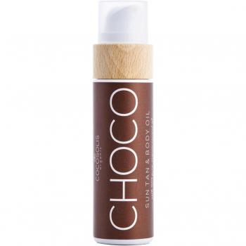 Cocosolis Choco Suntan & Body Oil - 200ml Organic Chocolate Scented Moisturizing Tanning Oil