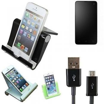Estación de acoplamiento universal para Silent Circle Blackphone, negro, fuerte, ligero y compacto | Sostenedor del soporte + cable Multi-ángulo para las tabletas, e-readers y smartphones Docking Station cuna del muelle Tischständer Tischhalter Reisedo