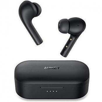 AUKEY Auriculares Inalámbricos Bluetooth 5 Sport, Carga Rápida USB-C, Deportivos IPX6 Impermeable, Micrófono Incorporado, Control Táctil, Reproducción de 30 Horas