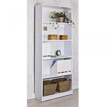 Estantería Clásica Berlín 8003 - Mueble de Salón Estantería de Almacenaje - Medidas 203x82x29 cm - Color Blanco