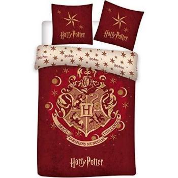 Funda Nórdica Harry Potter Roja con Escudo de Hogwarts 140 x 200 cm para Niños