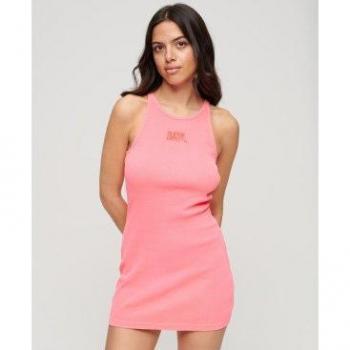 Vestido Corto Sin Mangas Embroidered Rib Racer