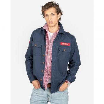 Camisa de hombre slim liso color azul marino
