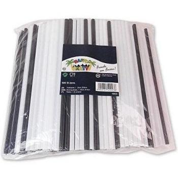 TIB Happy 10023 - Pajitas para fiesta, color blanco y negro