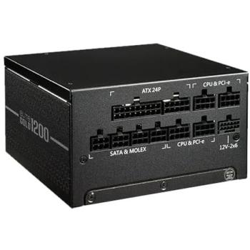 Fuente de Alimentación Cooler Master Elite Gold 1200W ATX 3.1 Modular 80 PLUS Gold con Ventilador de 135mm